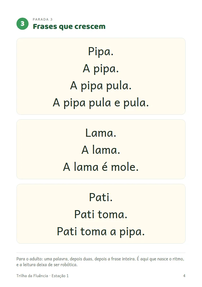 Página Frases que crescem do livro 1